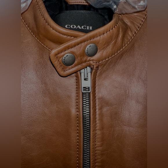 Men’s Coach Luxury Saddle Leather Racer Jacket XXl NWT - Picture 6 of 14